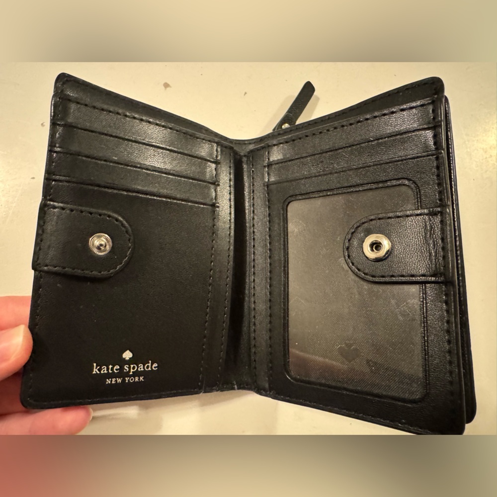 Kate Spade Black Leather Wallet with God Lettering - Picture 4 of 6